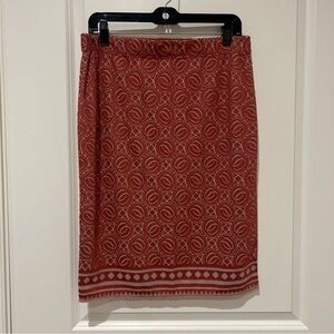 Studio M Orange Pencil Skirt Knee-Length Work